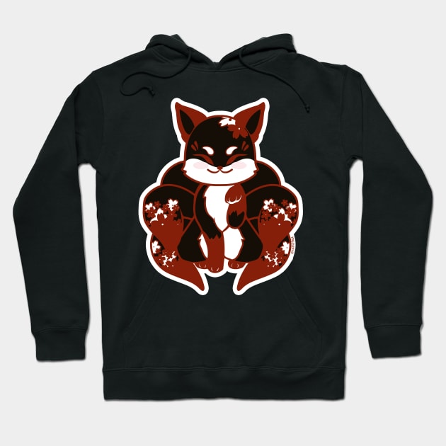 Black & Red Kitsune Hoodie by Ranefea